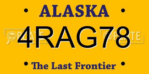 4RAG78 Alaska License Plate