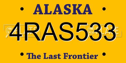 4RAS533 Alaska License Plate