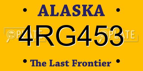4RG453 Alaska License Plate