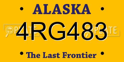 4RG483 Alaska License Plate