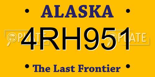4RH951 Alaska License Plate