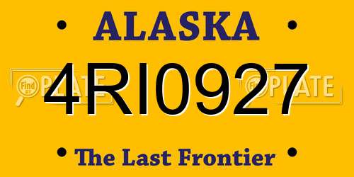 4RI0927 Alaska License Plate