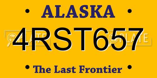 4RST657 Alaska License Plate