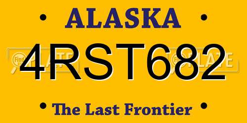 4RST682 Alaska License Plate
