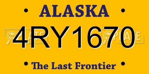4RY1670 Alaska License Plate