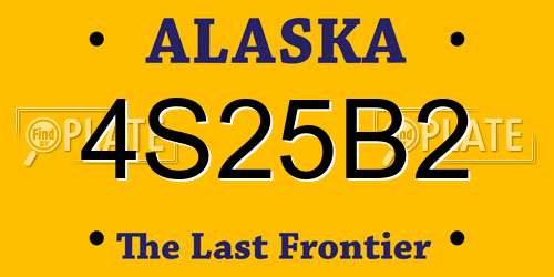 4S25B2 Alaska License Plate