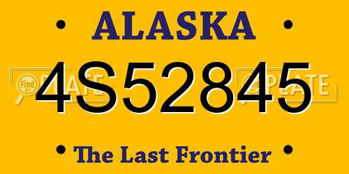 4S52845 Alaska License Plate