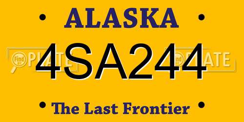 4SA244 Alaska License Plate