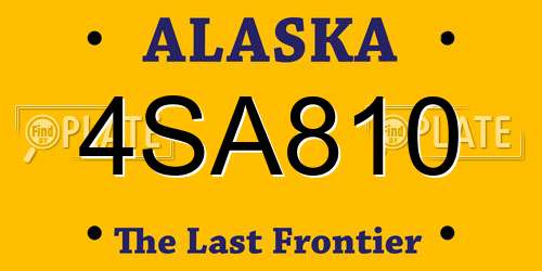 4SA810 Alaska License Plate
