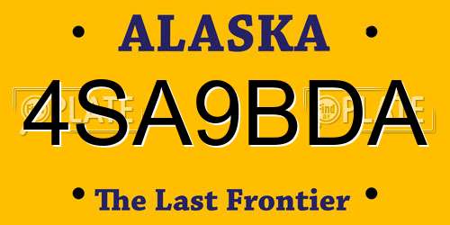 4SA9BDA Alaska License Plate