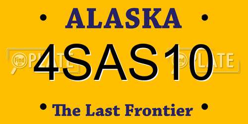4SAS10 Alaska License Plate