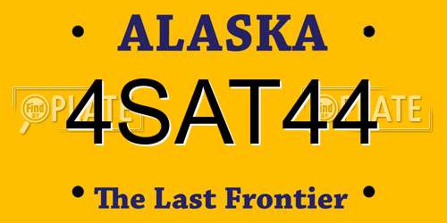 4SAT44 Alaska License Plate