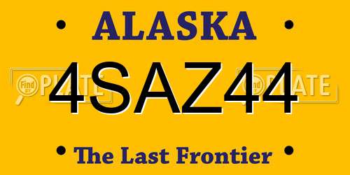 4SAZ44 Alaska License Plate