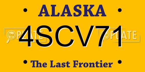 4SCV71 Alaska License Plate