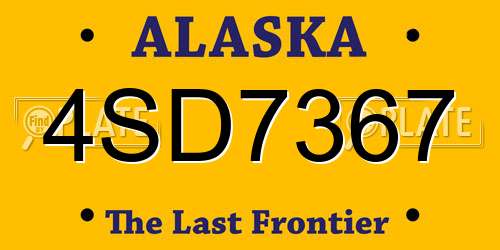 4SD7367 Alaska License Plate