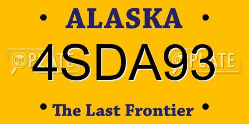 4SDA93 Alaska License Plate