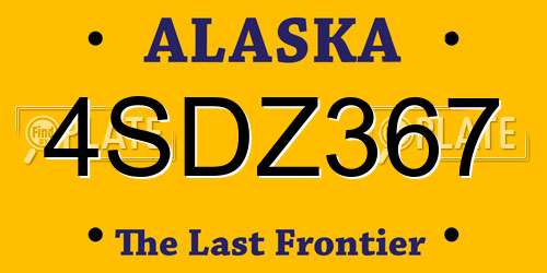 4SDZ367 Alaska License Plate