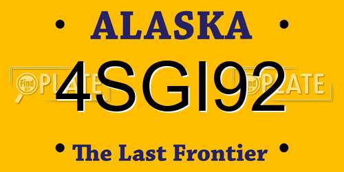 4SGI92 Alaska License Plate