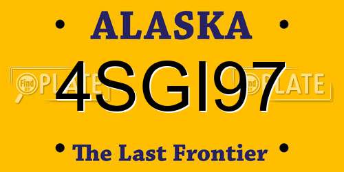 4SGI97 Alaska License Plate