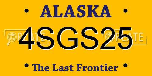 4SGS25 Alaska License Plate