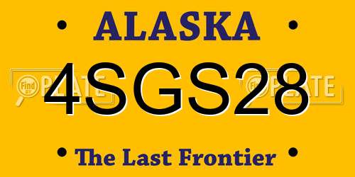 4SGS28 Alaska License Plate