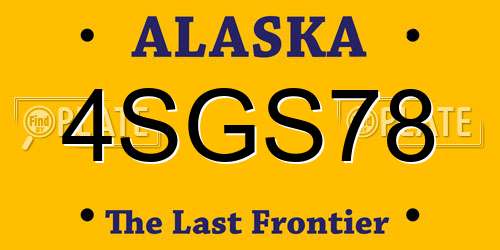 4SGS78 Alaska License Plate