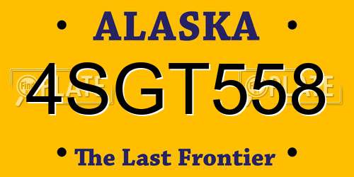 4SGT558 Alaska License Plate