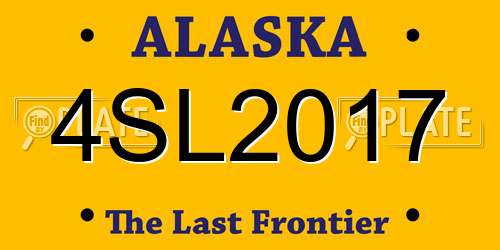 4SL2017 Alaska License Plate