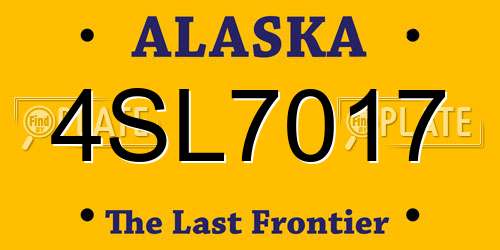 4SL7017 Alaska License Plate