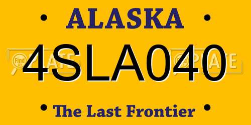 4SLA040 Alaska License Plate