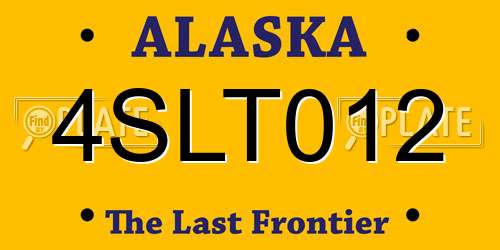 4SLT012 Alaska License Plate