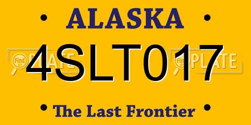 4SLT017 Alaska License Plate