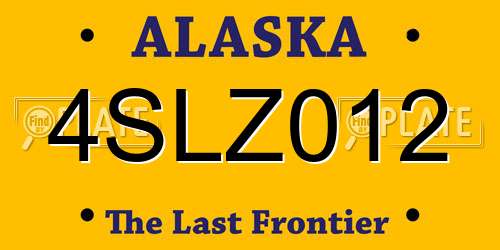4SLZ012 Alaska License Plate