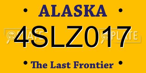 4SLZ017 Alaska License Plate