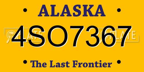 4SO7367 Alaska License Plate