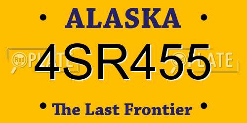 4SR455 Alaska License Plate