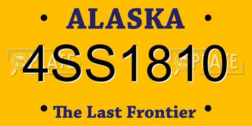 4SS1810 Alaska License Plate