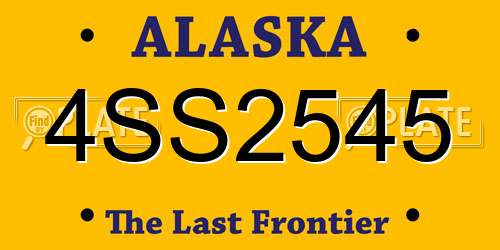 4SS2545 Alaska License Plate