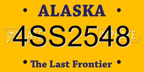 4SS2548 Alaska License Plate