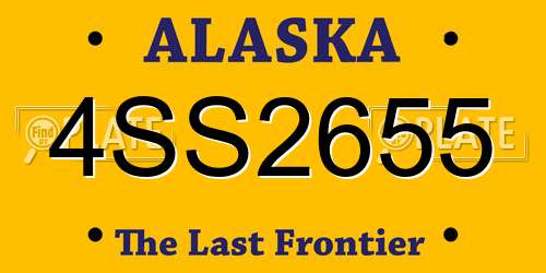 4SS2655 Alaska License Plate