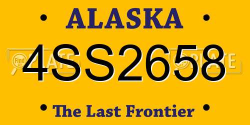 4SS2658 Alaska License Plate