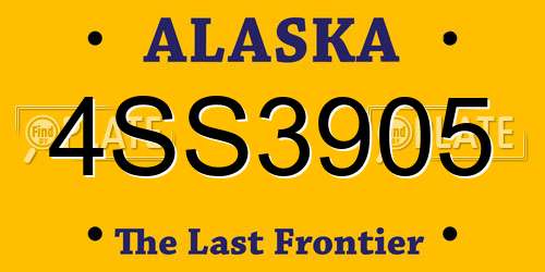 4SS3905 Alaska License Plate