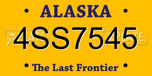 4SS7545 Alaska License Plate
