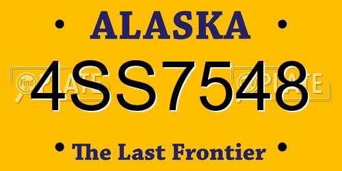 4SS7548 Alaska License Plate