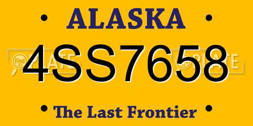 4SS7658 Alaska License Plate