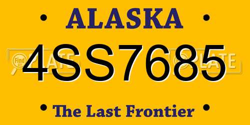 4SS7685 Alaska License Plate