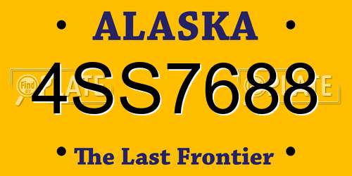 4SS7688 Alaska License Plate