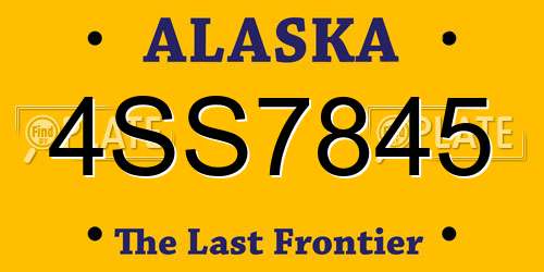 4SS7845 Alaska License Plate