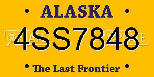 4SS7848 Alaska License Plate