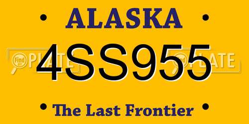 4SS955 Alaska License Plate